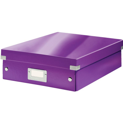 Короб архивный ламинированный картон Leitz Click-n-Store 28х10х37см сборный WOW фиолетовый