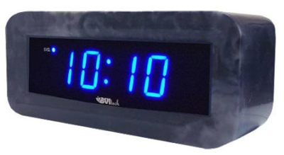 Часы настольные BVItech LED синие будильник корпус синий мрамор 220V