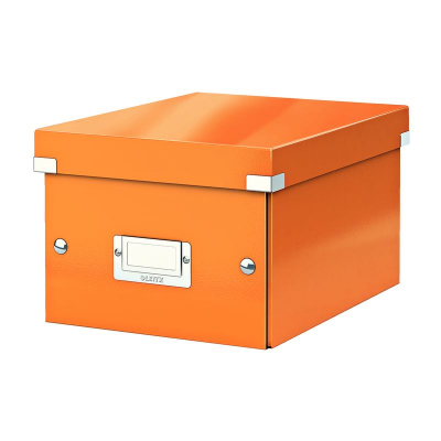 Короб архивный ламинированный картон Leitz Click-n-Store 22х16х29см сборный WOW оранжевый