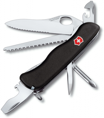 Нож 111мм Services Pocket Tool 12 функций Military One-hand W-лезвие блокировка лезвия черный