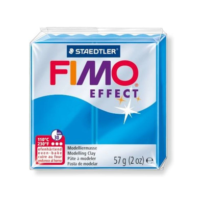 Глина полимерная термоотвердевающая Fimo Effect полупрозрачная синяя   57г