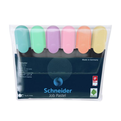 Текст-маркеры Schneider Job Pastel  1-5.0мм 6цв в блистере