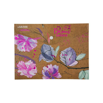 Папка-конверт на кнопке A5 deVENTE пластиковая 180мкм 'Bloom Garden' Pink