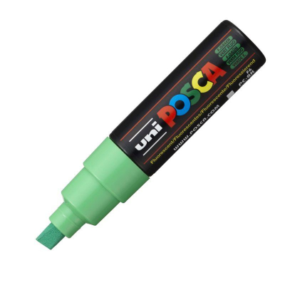 Маркер декоративный Uni Posca 6.0-8.0мм скошенный наконечник  флуоресцентный зеленый (F6)