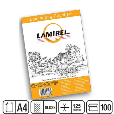 Пленка для ламинирования Lamirel A4  125мкм 100шт глянцевая