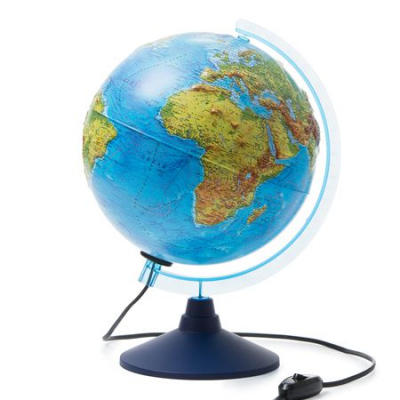 Глобус Земли настольный Globen  25см физическая/политическая карты рельефный Классик Евро с подсветкой 2022г