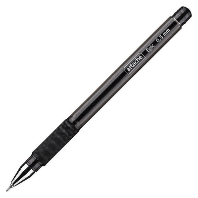 Ручка гелевая Attache 0.5мм 'Epic' с резиновой манжетой игольчатый стержень черная