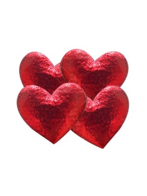 Декоративное украшение 3.5см Красные сердечки 4шт
