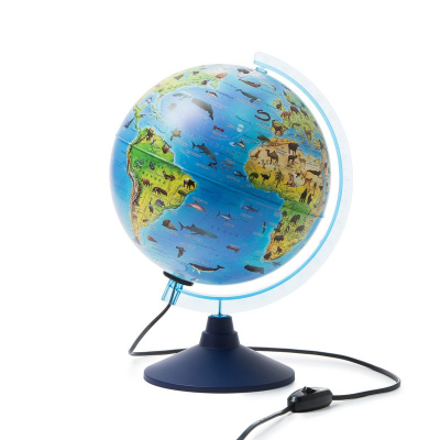 Глобус Земли настольный Globen  25см зоогеографический Классик Евро с подсветкой