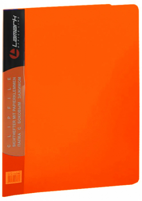 Папка с боковым прижимом 17мм Lamark Neon оранжевая