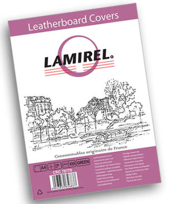 Обложка картонная A4  250г Lamirel Delta кожа зеленая 100шт