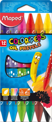 Пастель масляная детская 12цв Maped Color'peps Maxi трехгранная в картонной коробке