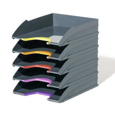 Поддоны для бумаг Durable Varicolor®  5шт серые с цветными вставками