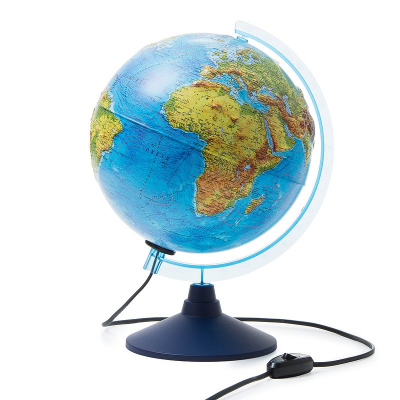 Глобус Земли настольный Globen  25см физическая карта рельефный Классик Евро с подсветкой