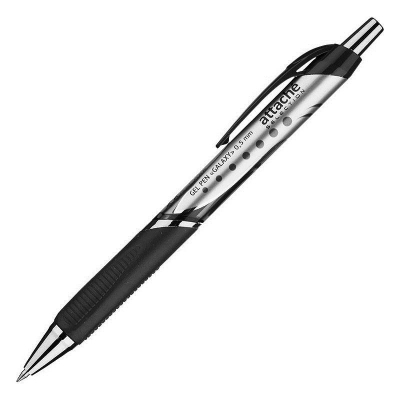 Ручка гелевая автоматическая Attache Selection 0.5мм 'Galaxy' с резиновой манжетой черная