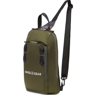 Рюкзак городской Swissgear® с одним плечевым ремнем 1 отдел 1 карман 18х33х5см полиэстер оливковый