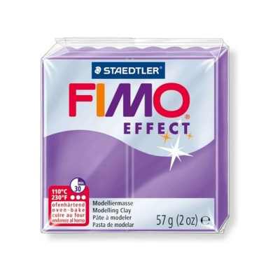 Глина полимерная термоотвердевающая Fimo Effect полупрозрачная фиолетовая   57г