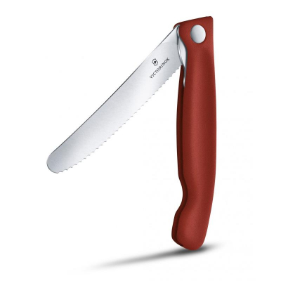 Нож кухонный Victorinox Classic 11см для овощей складной W-лезвие красная рукоятка