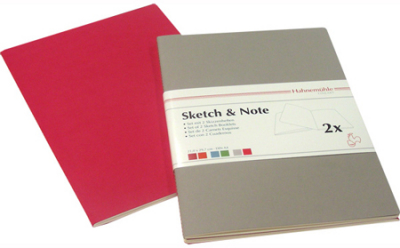 Блокнот для набросков Hahnemuhle Sketch&Note 21х30см 125г20л 2шт на сшивке серый/фуксия