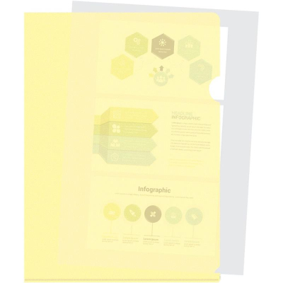 Папка-уголок A4  180мкм Бюрократ полупрозрачная глянцевая 'Pastel' желтая