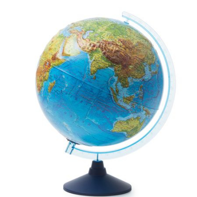 Глобус Земли настольный Globen  32см физическая карта рельефный Классик Евро с подсветкой на батарейках 2022г