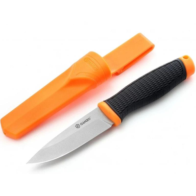 Нож туристический 217мм Ganzo 'G806' c чехлом черный c оранжевым