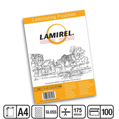 Пленка для ламинирования Lamirel A4  175мкм 100шт глянцевая