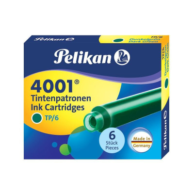 Картриджи чернильные Pelikan 4001® TP/6 Short Dark-Green  6шт зеленые темные