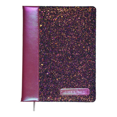 Дневник универсальный deVENTE тонированный блок твердая обложка искусственная кожа аппликация 'Lilac' ляссе