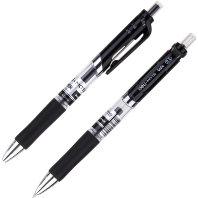 Ручка гелевая автоматическая Deli 0.5мм 'Mate EQ104' с резиновой манжетой черная