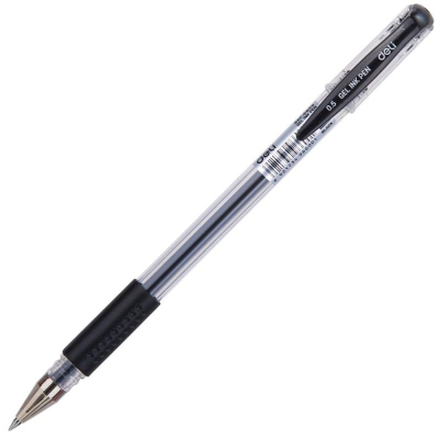 Ручка гелевая Deli 0.5мм 'E6600' с резиновой манжетой черная