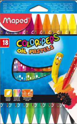 Пастель масляная детская 18цв Maped Color'peps Maxi трехгранная в картонной коробке