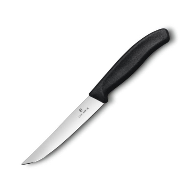 Нож кухонный Victorinox 'Swiss Classic Gourmet' 12см для стейка и пиццы черный