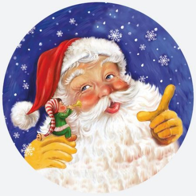 Тарелка Pol-Mak d230мм 8шт новогодняя 'Веселый гномик и Дед мороз'