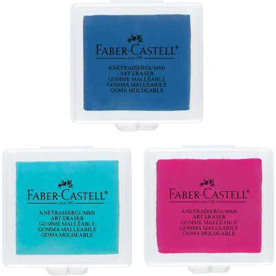 Ластик-клячка для чертежей угля пастели Faber-Castell цветной Trend в пластиковой упаковке