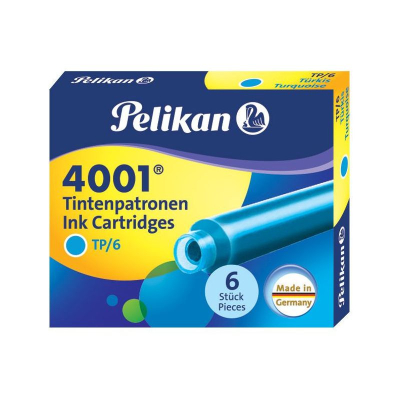 Картриджи чернильные Pelikan 4001® TP/6 Short Turquoise  6шт бирюзовые