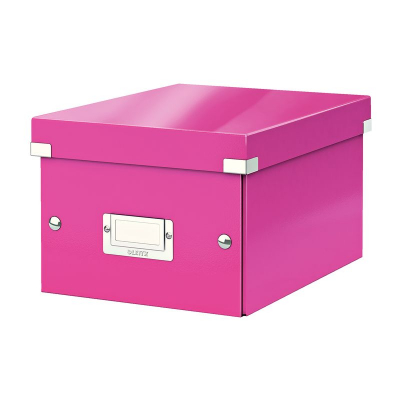 Короб архивный ламинированный картон Leitz Click-n-Store 22х16х29см сборный WOW розовый