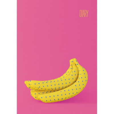 Ежедневник A6 Listoff® 256стр тонированный блок твердая матовая обложка 'Банановое веселье '