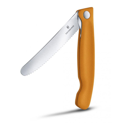 Нож кухонный Victorinox Classic 11см для овощей складной W-лезвие оранжевая рукоятка