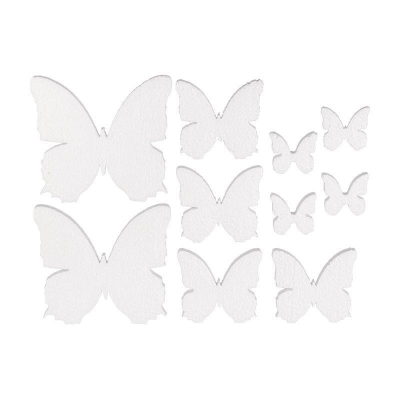 Заготовка для декорирования из пенополистирола Love2art Бабочки 10шт размер 4-12см ассорти