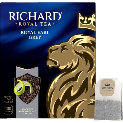 Чай Richard черный 'Royal Lord Grey' цейлонский с бергамотом 100пак х 2г