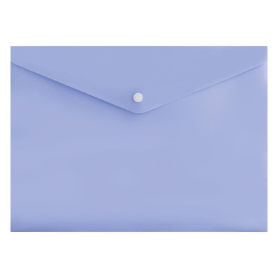 Папка-конверт на кнопке A4 Бюрократ пластиковая 180мкм глянцевая 'Pastel' фиолетовая