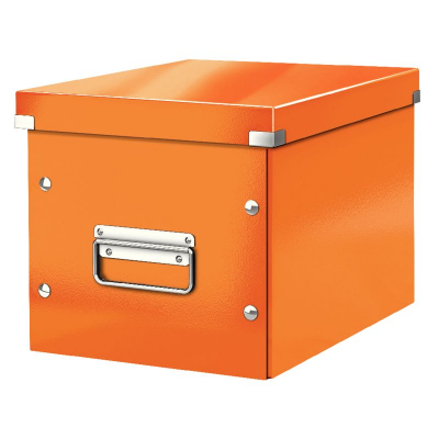 Короб архивный ламинированный картон Leitz Click-n-Store 26х26х26см сборный WOW оранжевый