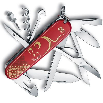 Нож  91мм Swiss Army Knives 16 функций Huntsman Limited edition 2020 Year of the Rat красный