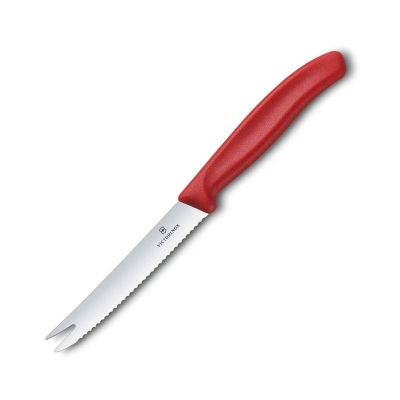Нож кухонный Victorinox 'Swiss Classic' 11см для для сыра и колбасок красный