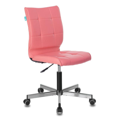 Кресло офисное Бюрократ  330M хромированная крестовина искусственная кожа розовое