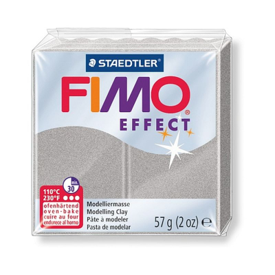 Глина полимерная термоотвердевающая Fimo Effect металлик светло-серебристая   57г