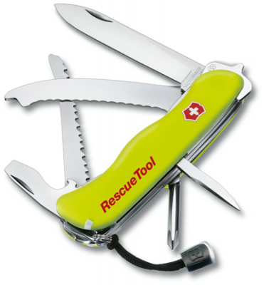 Нож 111мм Services Pocket Tool 12 функций Rescue Tool блокировка лезвия с чехлом желтый