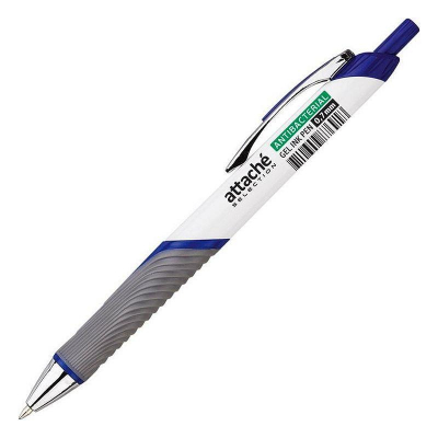 Ручка гелевая автоматическая Attache Selection 0.7мм 'Antibacterial' с антибактериальной резиновой манжетой синяя