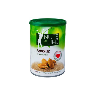 Орех арахис обжаренный соленый с чесноком NUTS for LIFE 200г